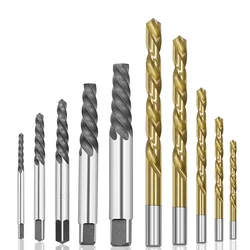 1set Convenient Cobalt Left Hand Drill Bit Broken Bolt Damaged Screw Extractor Set with Metal Case To Collect The Tools Repair