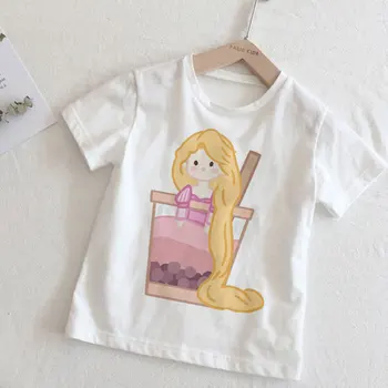 

Unisex 2020 Summer Boy Clothes Girls Tshirt Milk Tea Princess Letter TV Show Funny Cute Fashion Kids T Shirt Cartoon Girl Shirt