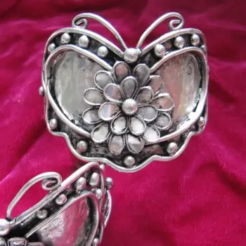 

Hand Miao silver exaggerate filligree DIY accessories butterfly bracelet 1P