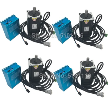 

4 PCS Hybrid Encoder Closed-loop Stepper Motor Drive Kit 2ph 86mm NEMA34 8.5NM 6A 1000line HBS860H+86HBS85 for XY Table