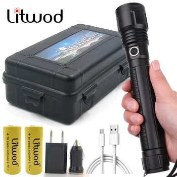 

Litwod Z401446 50000LM XHP70.2 LED flashlight CREE XHP50 high powerful Tactical waterproof 18650 26650 flashlight torch Lantern