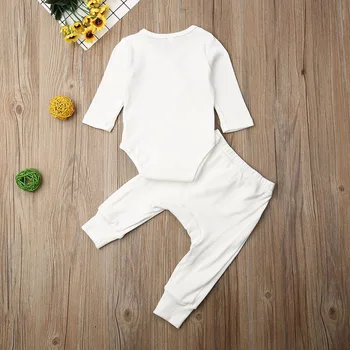 

Toddler Unisex Cotton Clothing Suit Long-sleeve Button Rompers Pants Two Piece Set Rib Sleepwear Pijamas Set Clothing