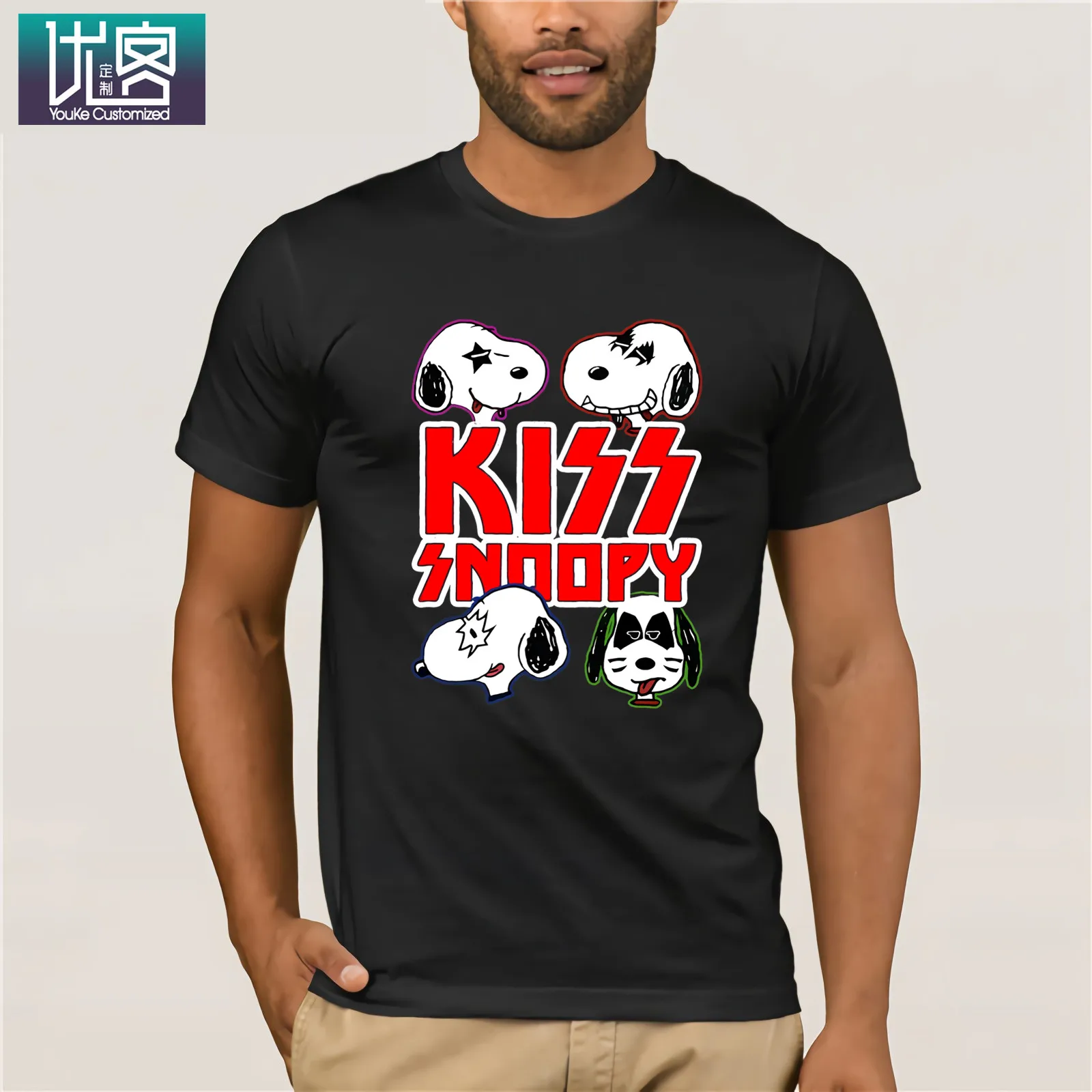 Kiss Band PEANUTS тяжелый металл арахис футболки 2019 летняя мужская футболка с коротким