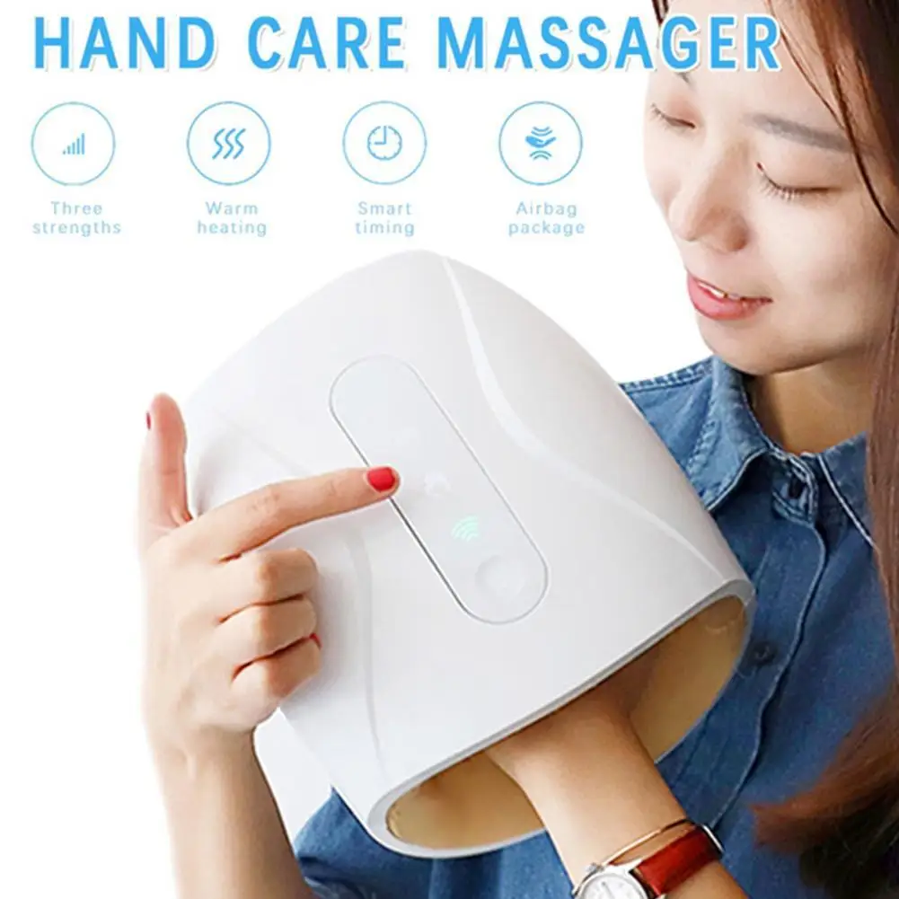 Photo Product Smart Electric Hand Massage Device Air Compression Relaxation Relax Finger Spa Massager Relief Heated Girlfriend Palm Pain K6F3