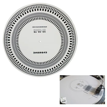 

LP Vinyl Turntable Practical White Round Detection Alignment Phono Tools Tachometer Speed Protractor Mat Acrylic