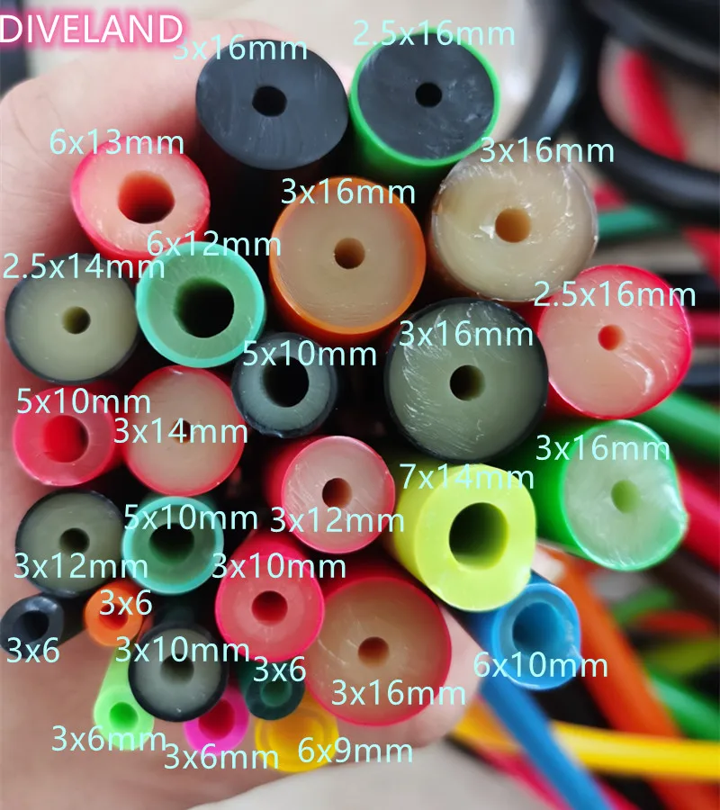 Spearfishing Rubber Tube Speargun Band Elastic Latex Tube Inter Dia 3mm 4mm 5mm 6mm 7mm Out Dia 10mm 12mm 13mm 14mm 16mm 1Meter