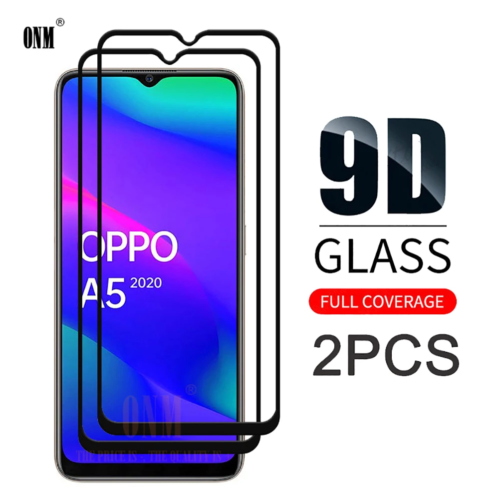 2 шт. 9D изогнутое закаленное стекло для OPPO A5 A9 2020 Защита экрана защитная пленка |