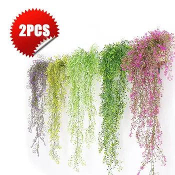 

Silk Artificial flowers high quality Silk Flower Vine Hanging Garland Plant Home Garden Wedding Decoration Fake Plant декор для