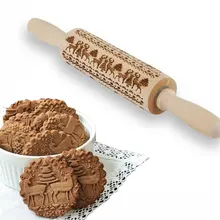 35/43 см для ухода за ребенком для мам Рождество тиснения Скалка Рождество выпечка бисквитов Лось Снежинка деревянная скалка для выпечки тортов, печенья прессформы инструмент