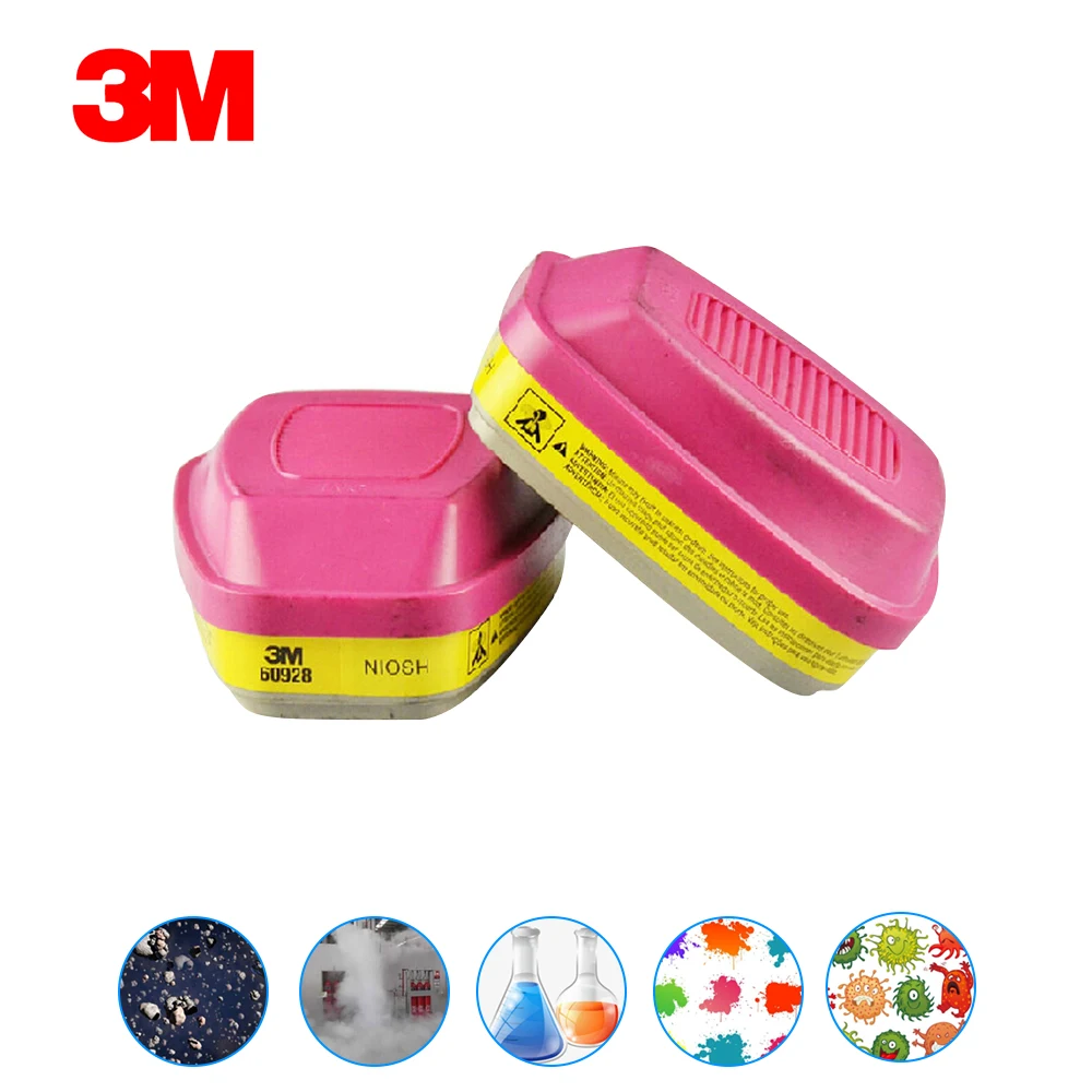

3M 60928 Organic Vapor/Acid Gas Cartridge Filter P100 Standard Respiratory Protection Against CL2/HCL/SO2/H2S