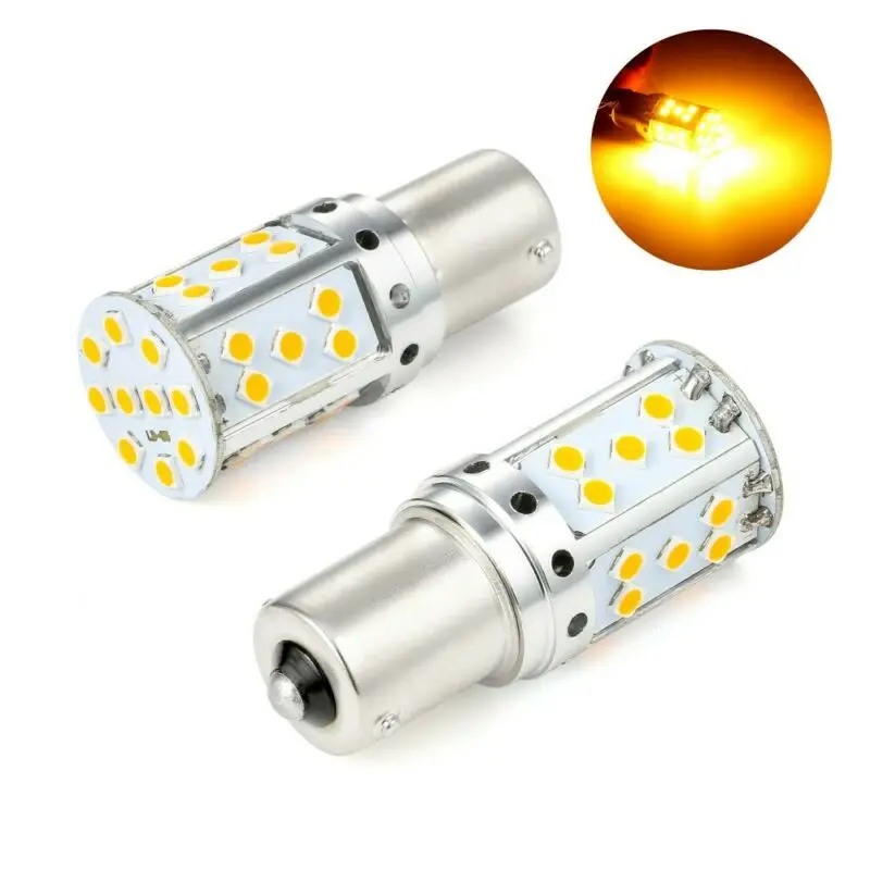 Безотказный Янтарный Желтый BA15S 1156 светодиодный светильник 35-SMD сигнал поворота Canbus