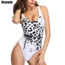 Riseado, сексуальный купальник с поясом, сдельный, новинка, купальник для женщин, u-образный вырез, купальники, Леопардовый принт, боди, летняя пляжная одежда