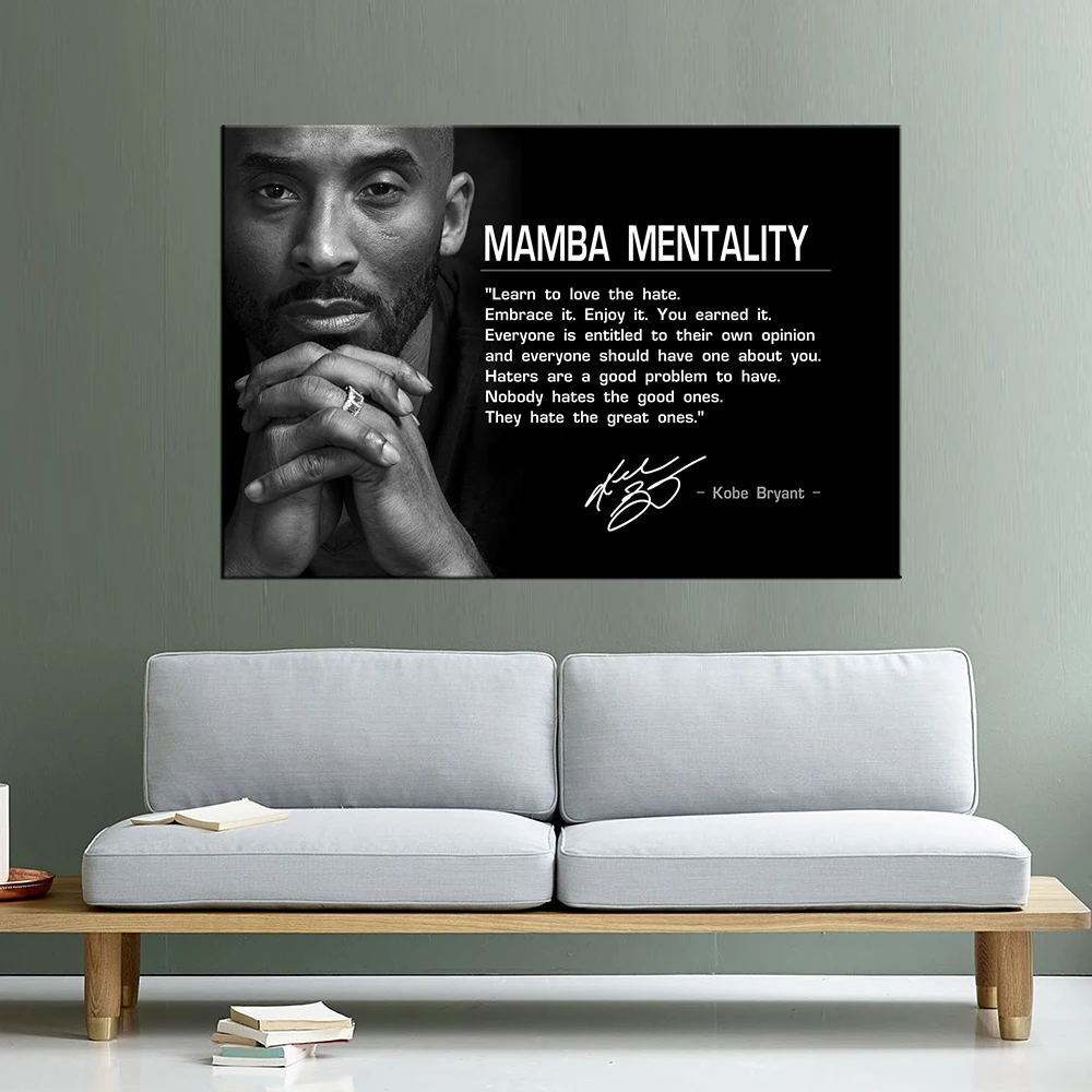 Citazione Motivazionale Art Poster Print Mamba Mentality Gym Room Decor Fitness Sports Picture On The Wall Home Decor