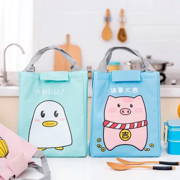

High Capacity Waterproof Cute Cartoon Portable Lunch Bag Insulated Thermal Food Picnic Tote Bag For Women Kids School