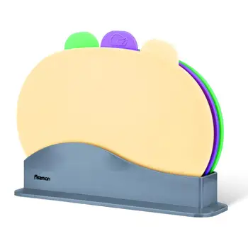 

Fissman Chopping Block Non-slip Round Cutting Board Anti Bacterium Plastic Mats with Stand-3pcs Sets