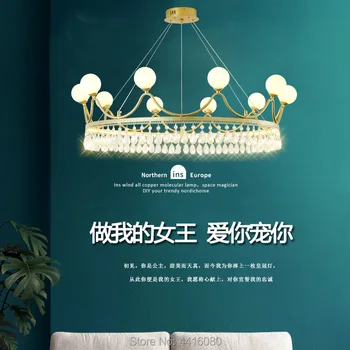

LED Chandeliers Simple living room chandelier bedroom creative personality ring designer lamps Crown chandelier noble