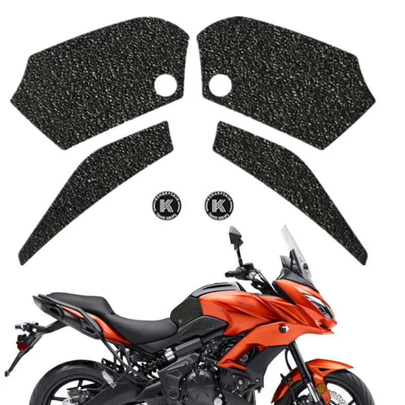 For KAWASAKI VERSYS650 ABS/LT Versys 650 ABS Motorcycle 3D Fuel Tank Side Knee Grip Protector Pad Anti Slip Tank Decal Sticker