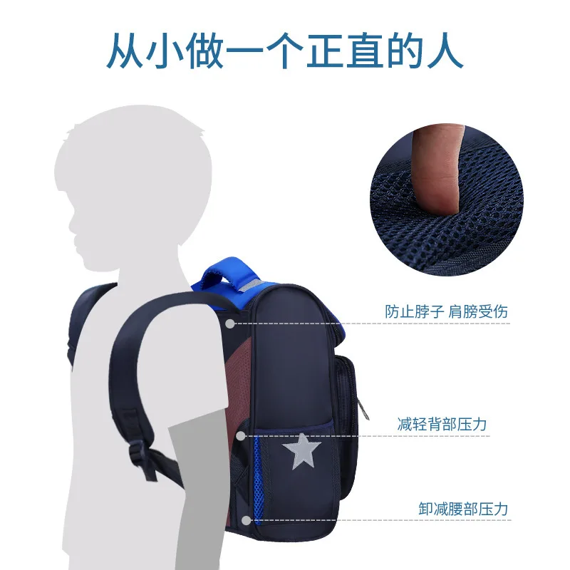

New Style Russia Wind Schoolbag for Elementary School Students 1-3-5 Grade Children Young STUDENT'S Space School Bag Logo