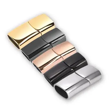 

2pcs/Lot Glossy Magnetic Clasps 316LStainless Steel Magnet Buckle Connectors For DIY Leather Bracelet Jewelry Making Findings