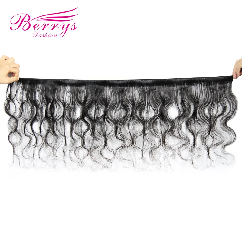Berrys Fashion 4 Bundles Deal Peruvian Body Wave Virgin Hair Weave Nature 1B 100% Human Hair Extension 10-28inch