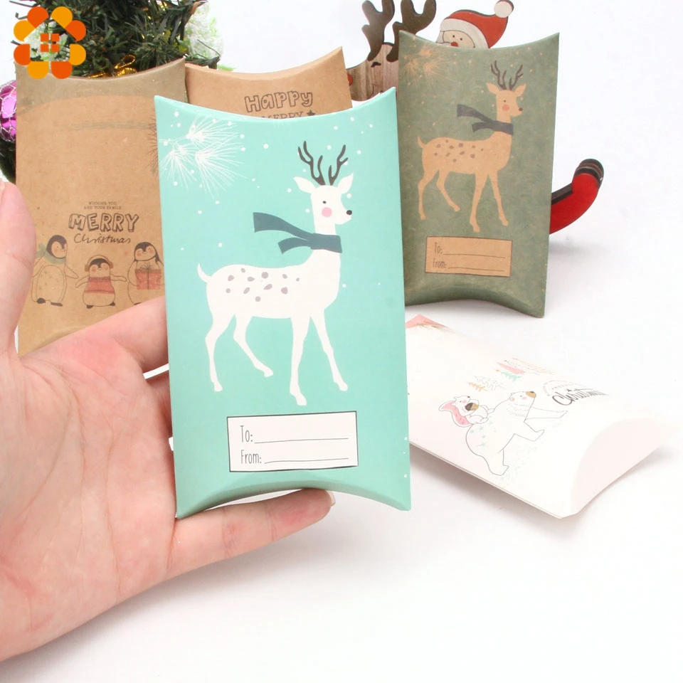 8 шт белая и крафт-бумага рождественские подарочные коробки для конфет упаковочные коробки для гостей Подарочный пакет для рождественской вечеринки Подарочный декор для детей