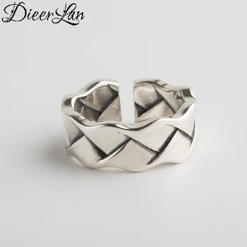 

DIEERLAN Vintage 925 Sterling Silver Irregular Rings For Women Men Engagement Rings Girls Party Gifts Anillos