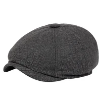 Nowe Retro gazeciarz czapki mężczyźni ośmiokątne kapelusze brytyjscy malarze czapki jesienne zimowe berety w jodełkę kaszkiety Hip Hop berety gorras 5