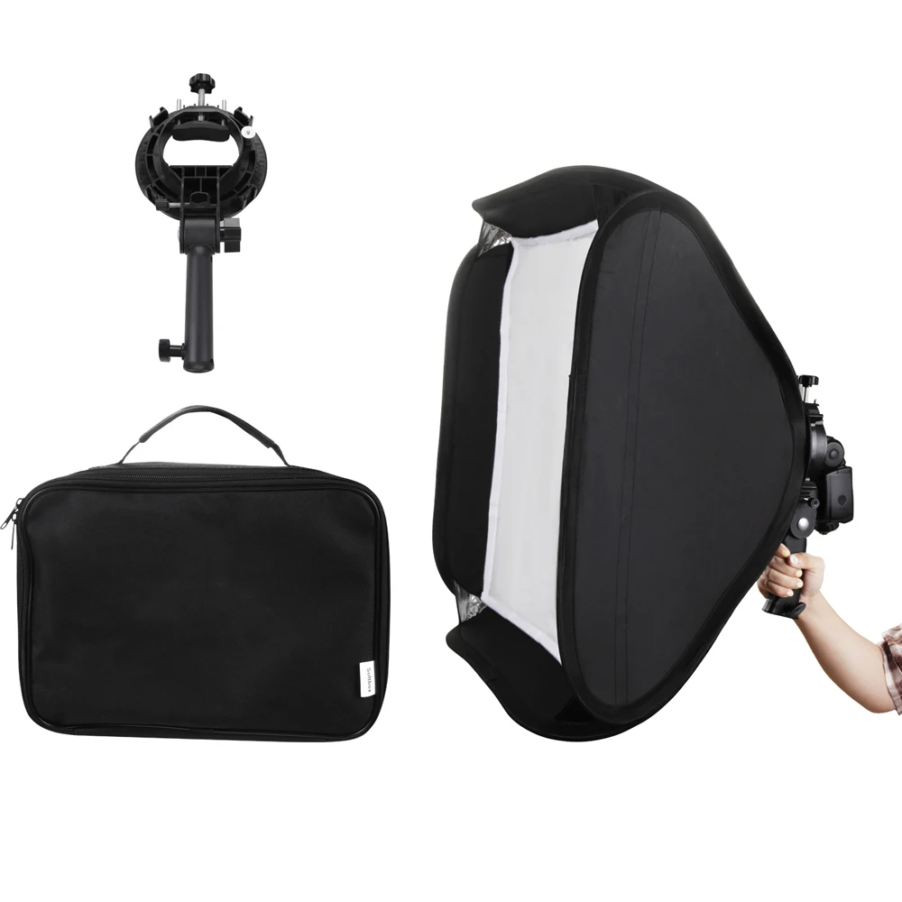 60 см 80 см вспышка зонтик для TT685 YN568EX V860II AD200PRO открытый софтбокс Speedlite с s-типа Кронштейн Держатель для Bowen mount