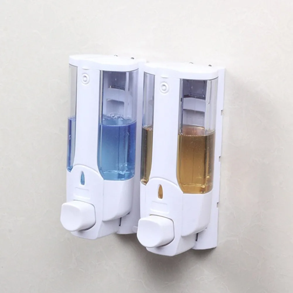 

700ML Dual Head Wall Mount Shower Bath Washing Lotion Soap Shampoo Dispenser Liquid Soap Dispenser boite de rangement 2019