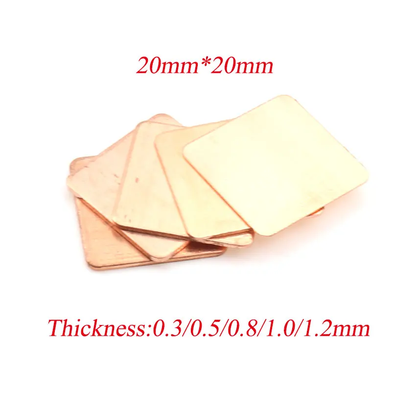 

5PCS 0.3 0.5 0.8 1.0 1.2 mm Laptop Copper Sheet Plate Strip Shim Thermal Pad Heatsink Sheet For GPU CPU VGA Chip RAM Cooling