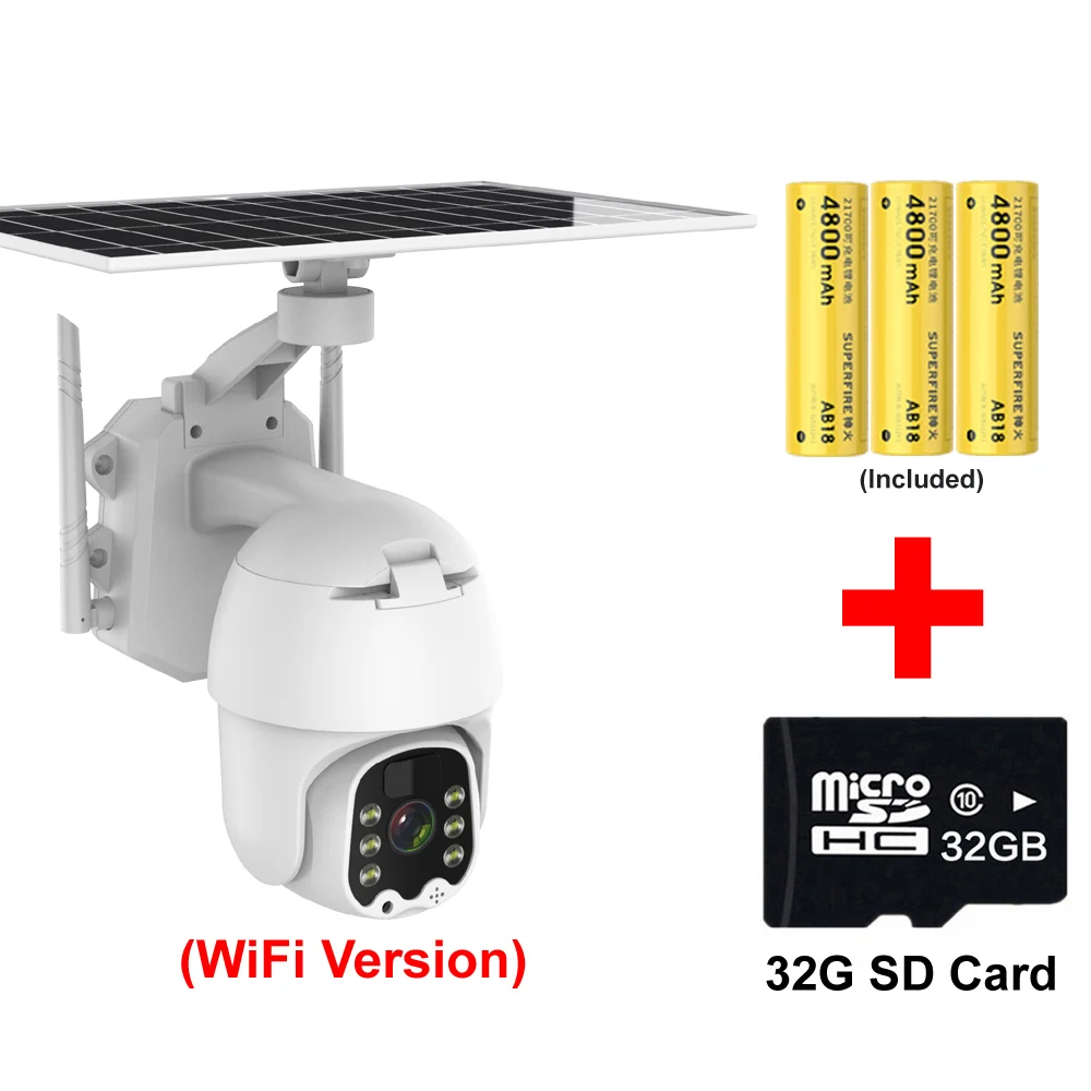 HD Wireless 4G WiFi Solar Camera Outdoor Security Protection CCTV 360 PTZ Secur Surveil Video Monitor Smart Home Securite Cam best outdoor security camera system Surveillance Items