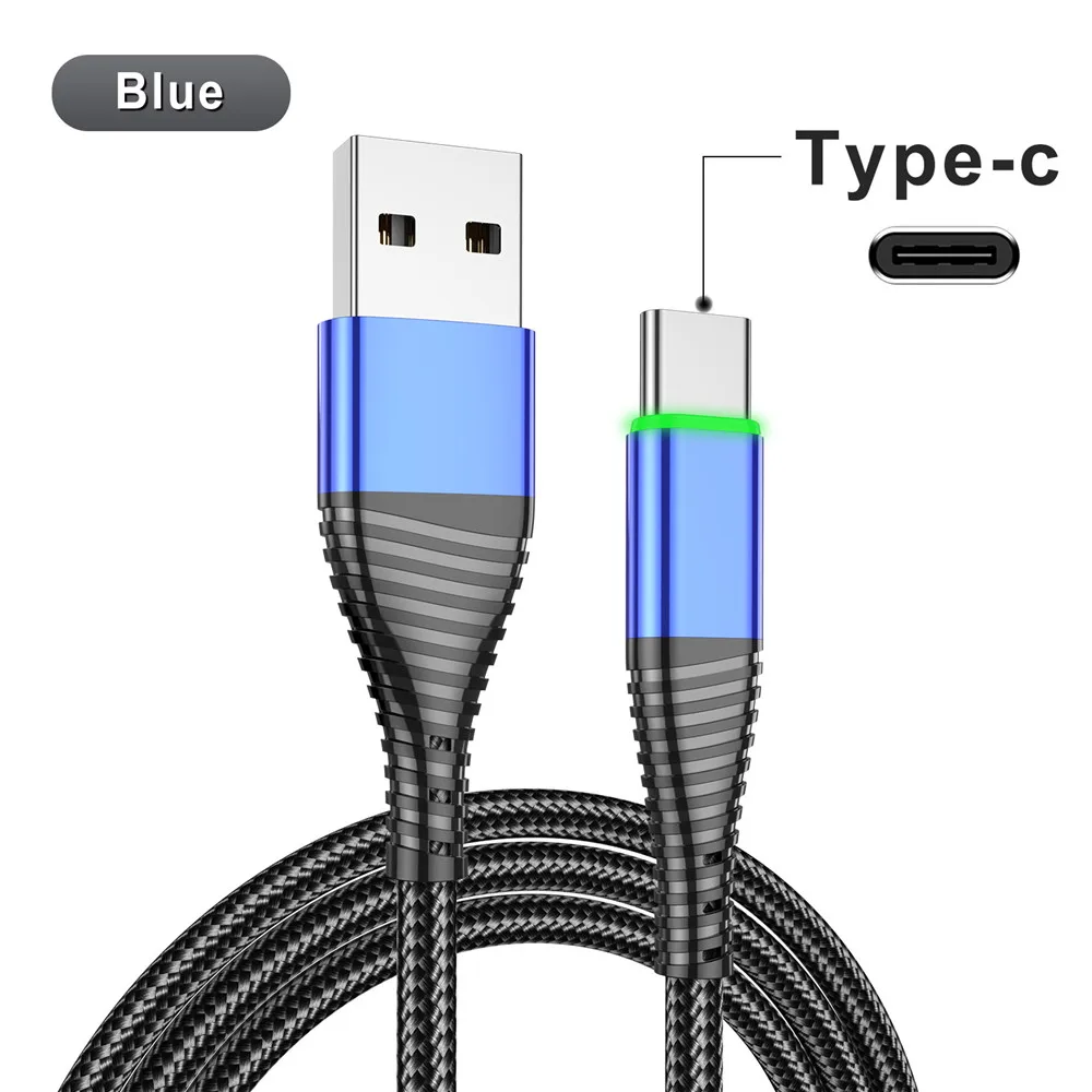 apple iphone charger cord LED 3A USB Type C Cable Fast Charge Wire Mobile Phone for Huawei P40 Nava 4 Honor Magic V40 Data USB-C Cable Charger Cord Type C android charger type Cables