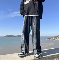 

Spring new sports loose straight wide leg casual trousers