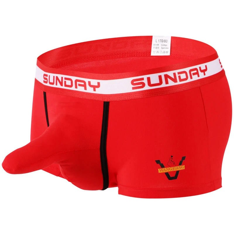 de algodón para hombre, ropa interior con bolsa de pene grande, con forma de elefante, separado, 2 unids/set|Calzoncillos| - AliExpress