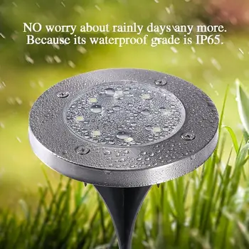 

Solar Light Light-Controlled 8 LED Buried Light Lawn Lamp Gutter Pathway Rechargeable Disk Lights Garden Outdoor Energy Saving