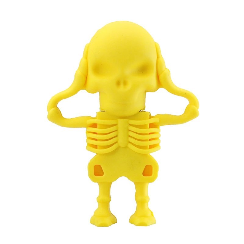 Skull/demon/ghost/Grim Reaper Flash Drive 32 Гб 64 ГБ 4 ГБ 16 8 256 ГБ Флешка мини флеш-накопитель USB2.0 реальная емкость cle usb подарок - Цвет: Yellow