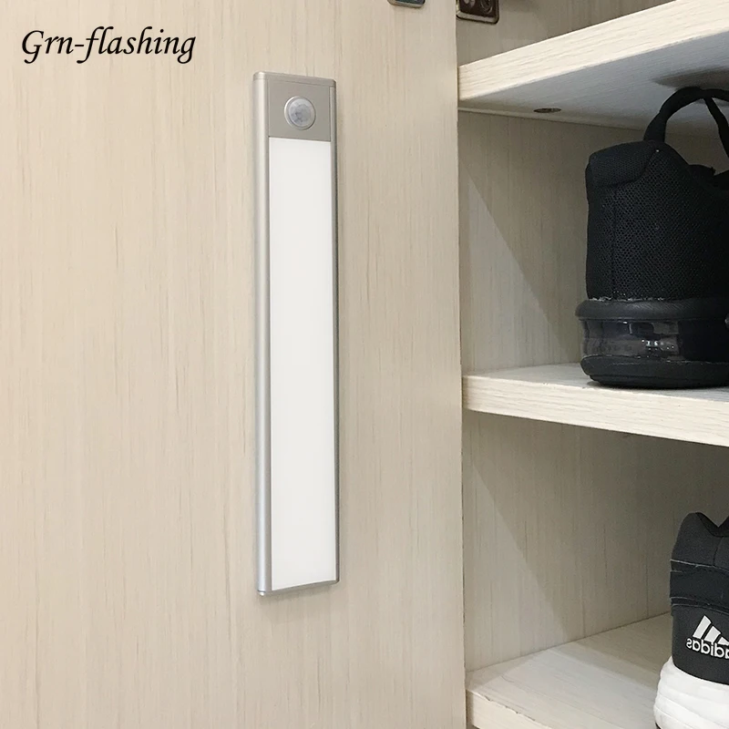 Najtaniej 9mm ultracienkich 38 70 103 światła podszawkowe LED 5V USB akumulator czujnik ruchu PIR szafa noc szafa kuchnia lampa wystawowa