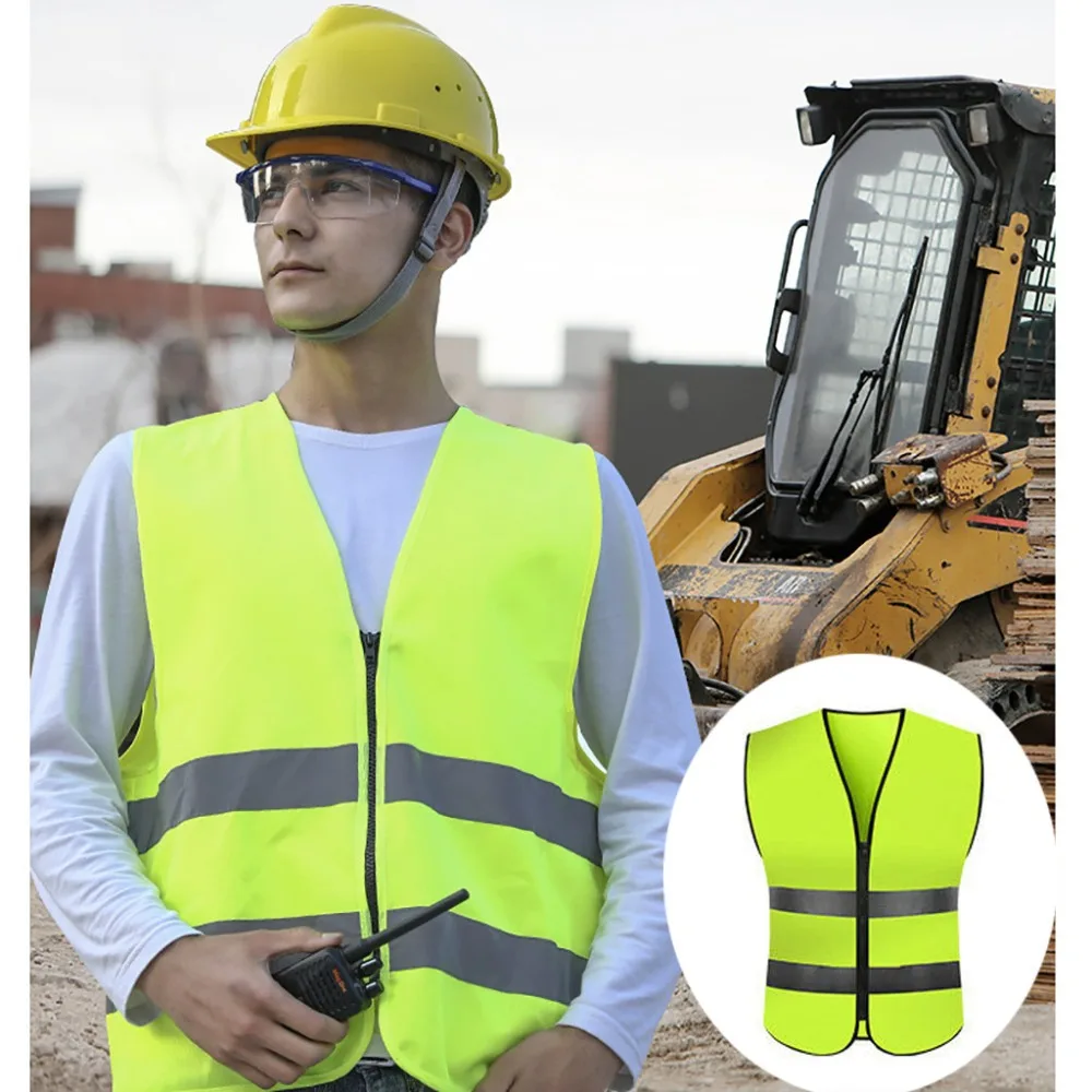 Открытый Светоотражающий Жилет Безрукавка молния унисекс водонепроницаемый и удобный светоотражающий жилет ходовой механизм остается видимым 35A13