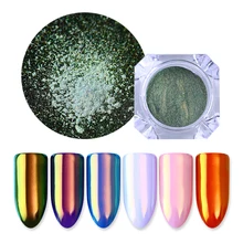 1 коробка пудра Хамелеон для ногтей красочные яркие блестки для ногтей хром голографический пигмент порошок Пыль для украшения геля