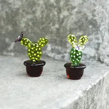 Cactus Pop Art en verre fait à la main, décoration de Table à pendentif de noël, décoration de maison, cadeaux de Table, cadeaux de fête