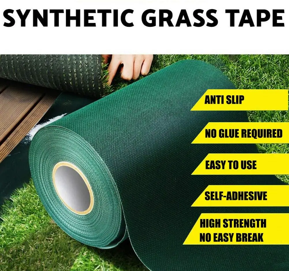 10M  Artificial Grass Jointing Self Adhesive Tape Synthetic Grass Turf Lawn Carpet Seaming Tape