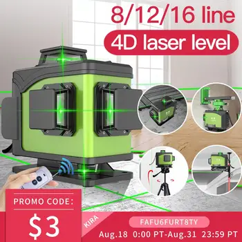 

KIRA Level 16 Lines 12 Lines Laser 4D Self-Leveling 360 Horizontal And Vertical Cross Super Powerful Green Laser Beam Line