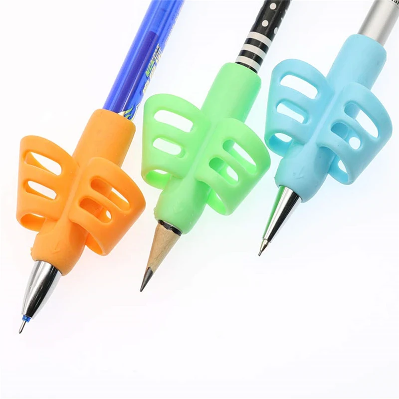 

New 3pcs Children Writing Pencil Pan Holder Kids Learning Practise Silicone Pen Aid Grip Posture Correction Device for Students