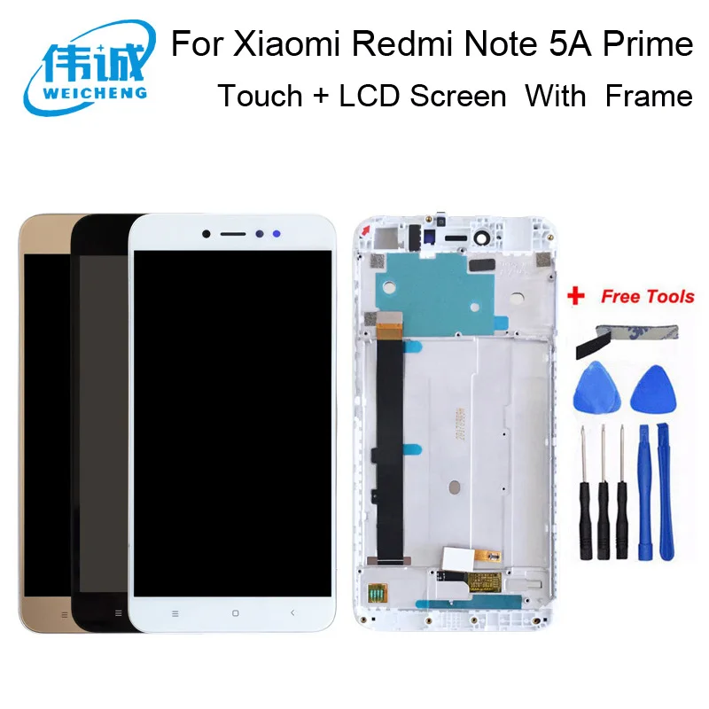 WEICHENG для xiaomi redmi Примечание 5a Prime 3 Гб/32G ЖК-дисплей + сенсорный экран с рамкой