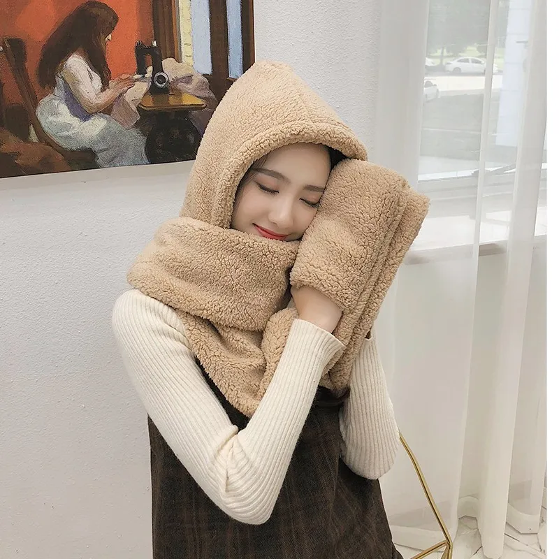 Glaforny зимняя твердая шляпа женские двухслойные утолщенный шарф перчатки Корейская версия родитель-ребенок уплотненная шаль