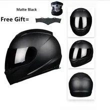 Полнолицевой мотоциклетный уличный велосипедный шлем со съемным зимним шейным шарфом DOT(M, матовый черный) XXXL 65 см