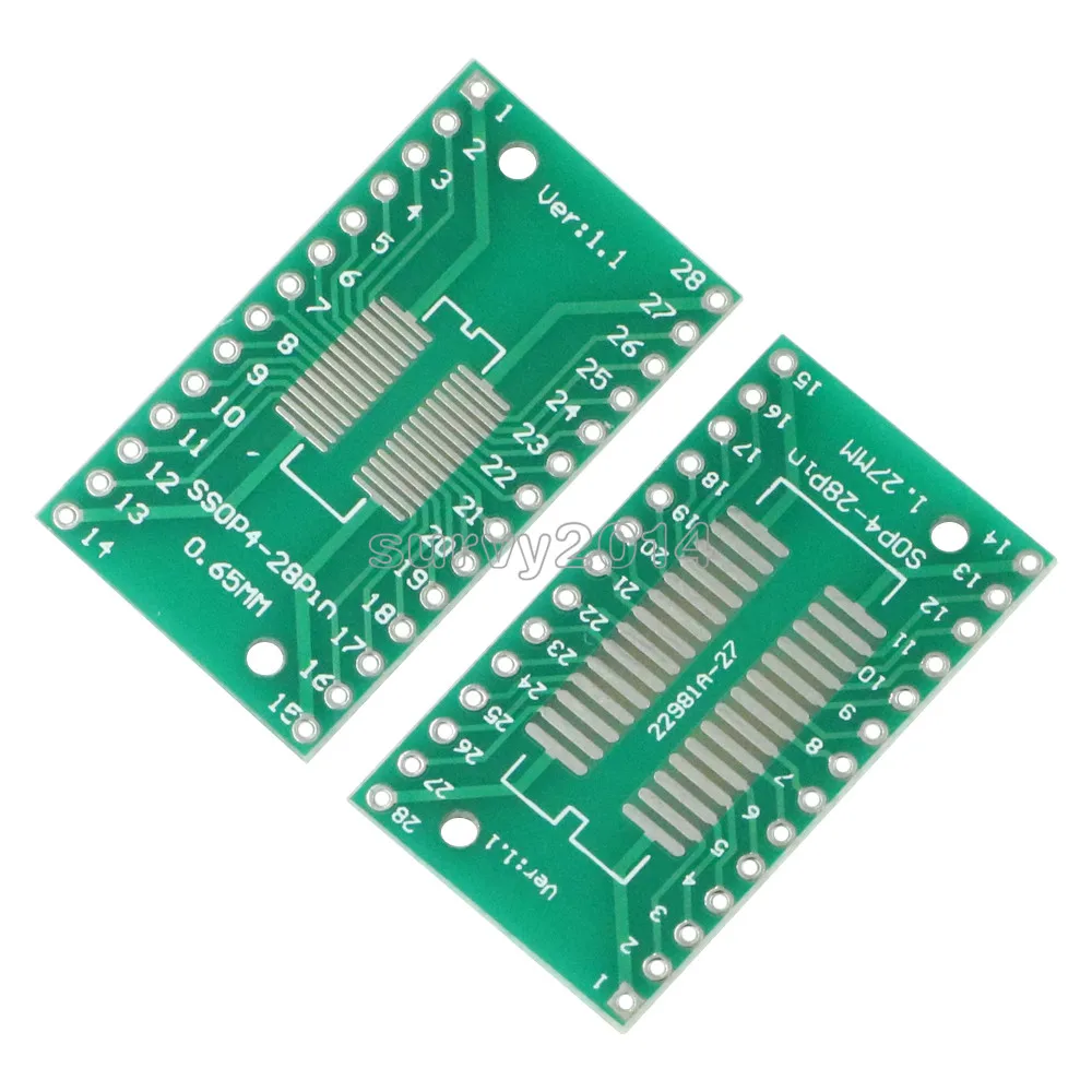 Адаптер SSOP28 SOP28 TSSOP28 к DIP28 конвертер PCB плата 0 65 мм 1 27 5 шт. | Электроника