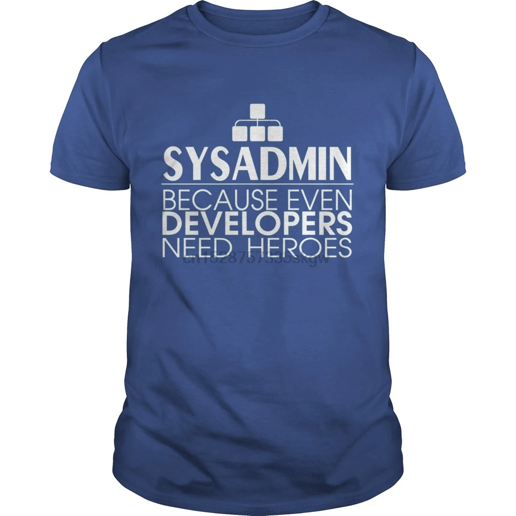 Мужская футболка Sysadmin потому что даже разработчикам нужны герои (1) крутая с