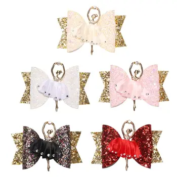 

Ballerina Glitter Bow Sparkly Hair Clip for Women Girls Hairpin Children Kids Barrettes Hair Accessories