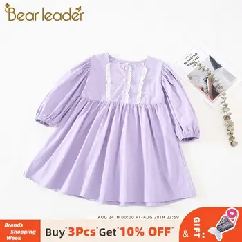 

Bear Leader Kids Girls Cute Lace Dress New Fashion Patchwork Princess Dress Children Elegant Party Outfits Casual Costumes Suits